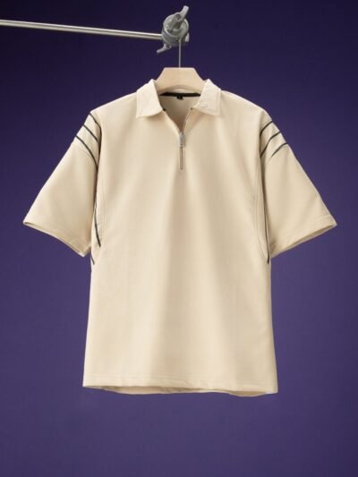 Beige Strip Polo