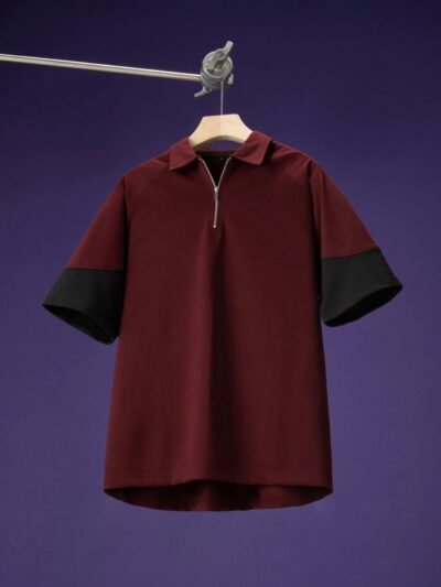 Maroon Black Polo